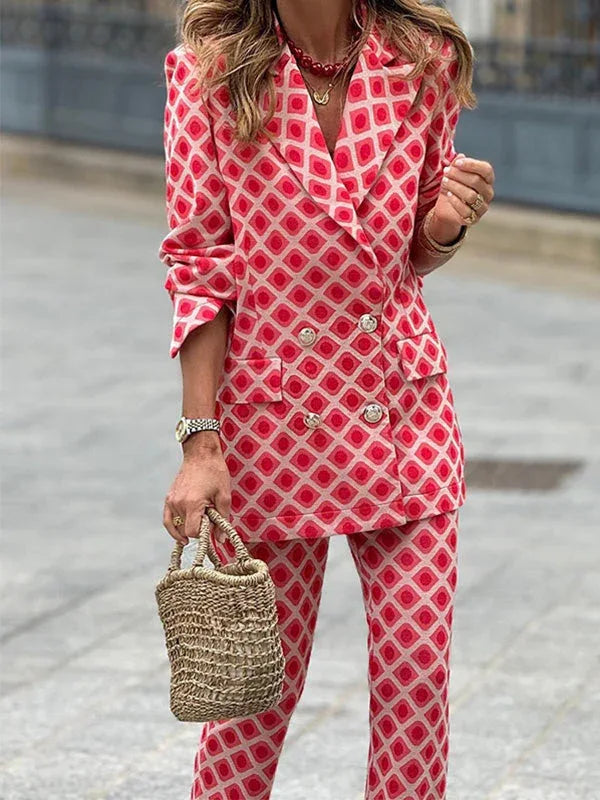 Fashion Casual Printed Suit Two-Piece Set - NuaVibe