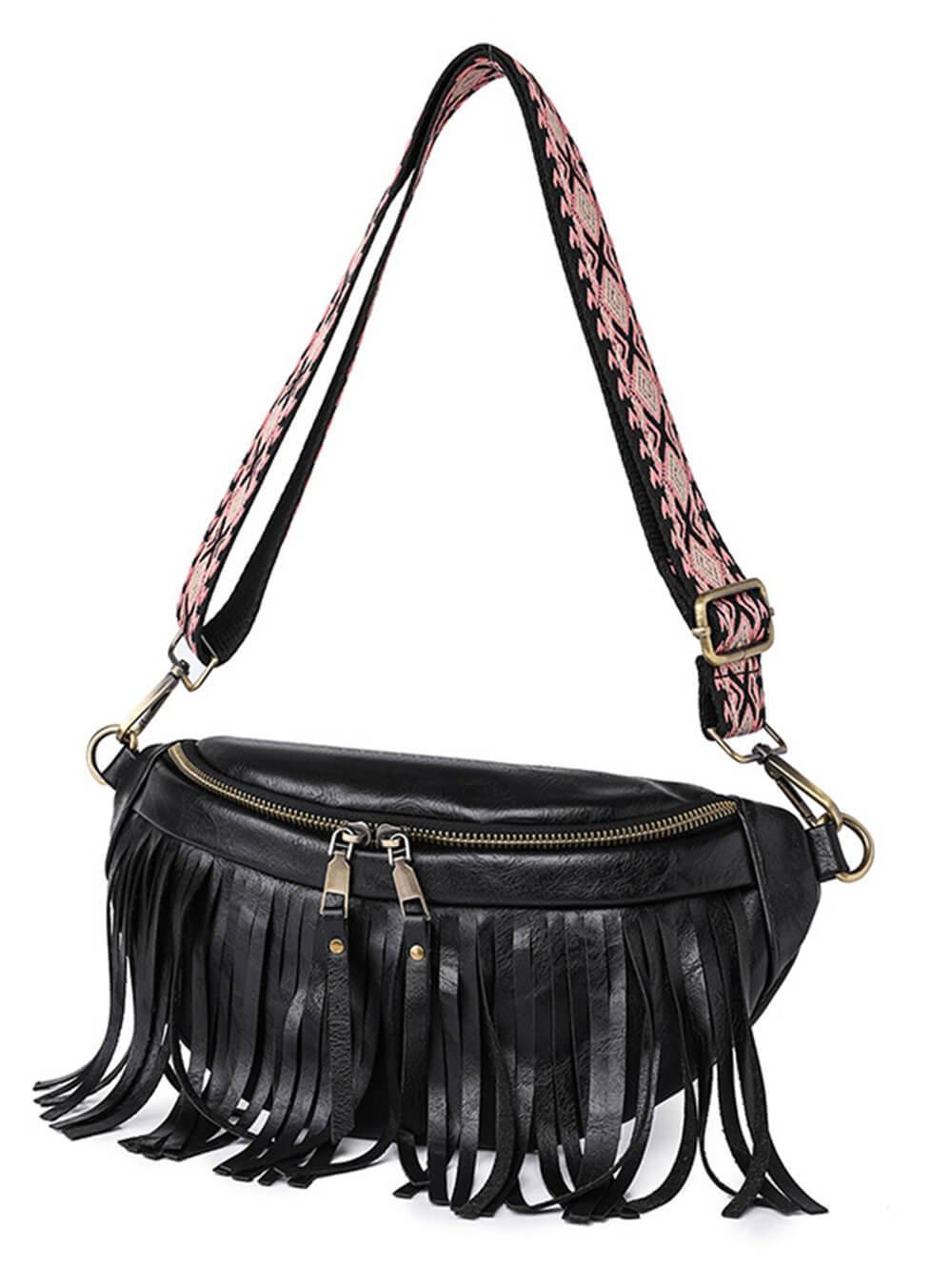 Vintage Totem Shoulder Strap Tassel Hobo Bag - NuaVibe