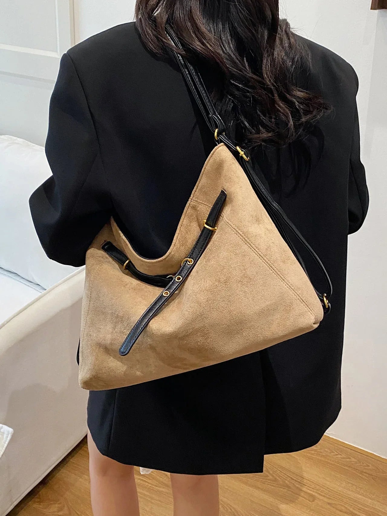 Vintage high-end suede multifunctional shoulder crossbody bag - NuaVibe