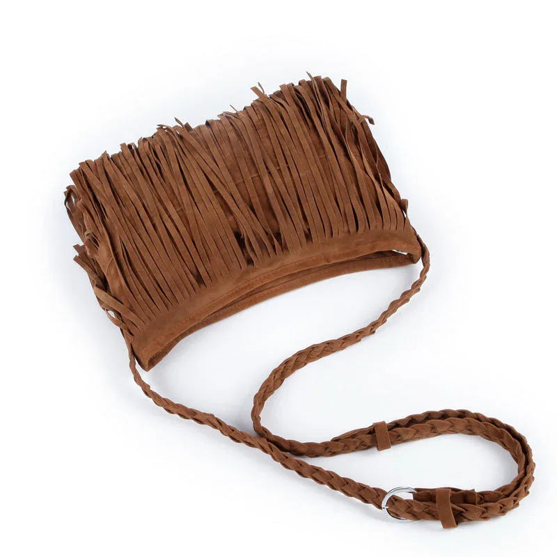 Frosted tassel women's crossbody shoulder bag - NuaVibe