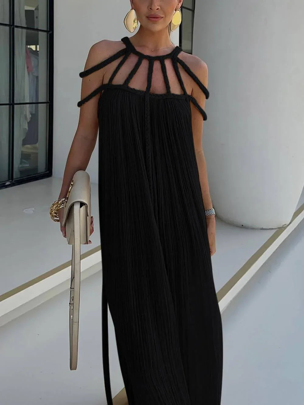 Cover Up Draped Braids Maxi Dress - NuaVibe