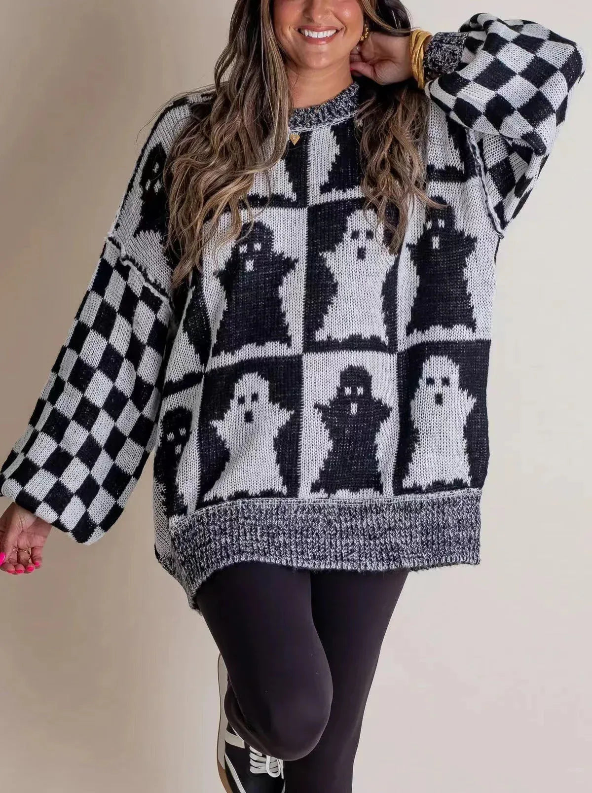 Halloween pattern loose sweater - NuaVibe