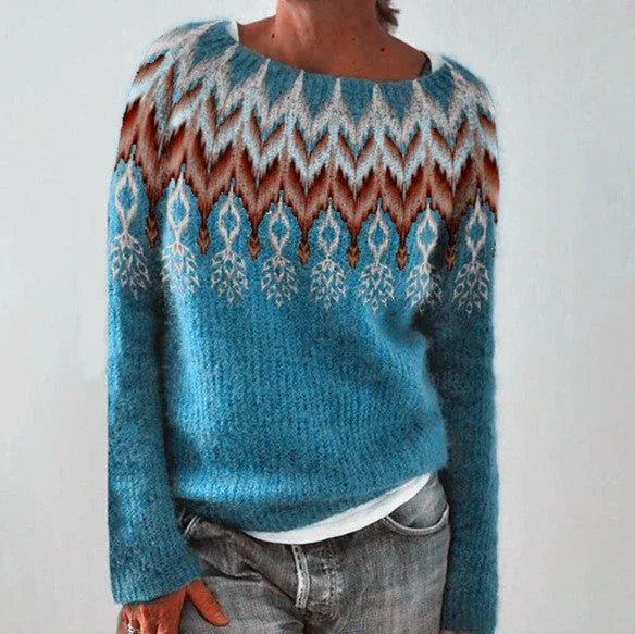 Casual Feather Printing Crew-neck Sweater - NuaVibe