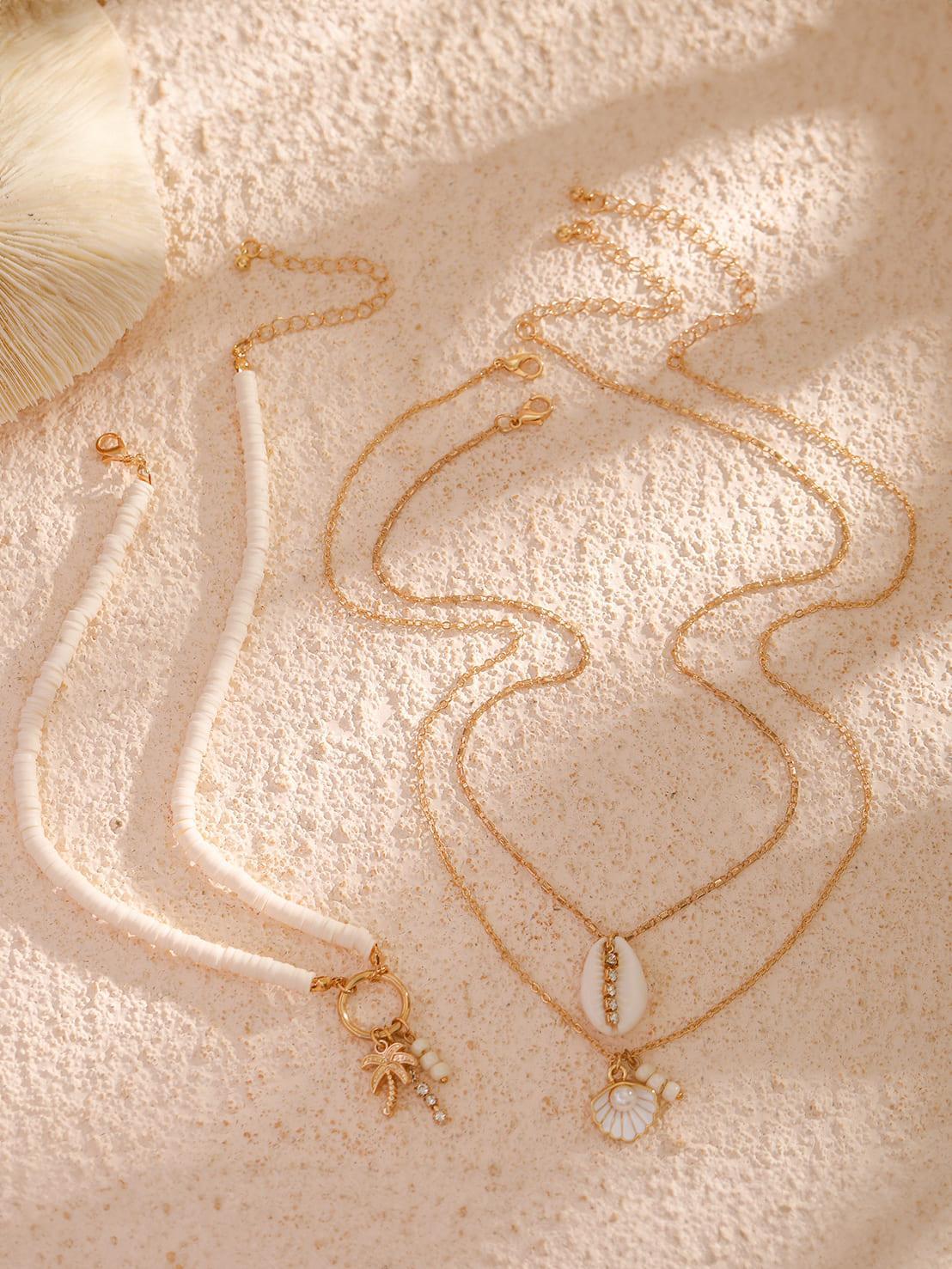 Shell And Sunflower Pendant Multi-layered Necklace - NuaVibe