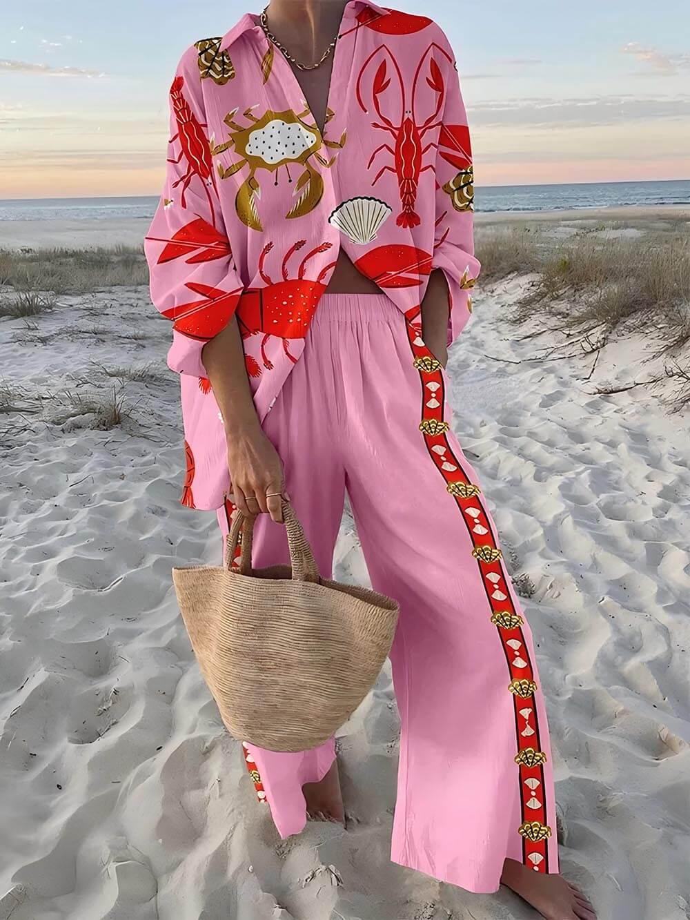 Unique Chic Undersea World Print Two-Piece Set - NuaVibe