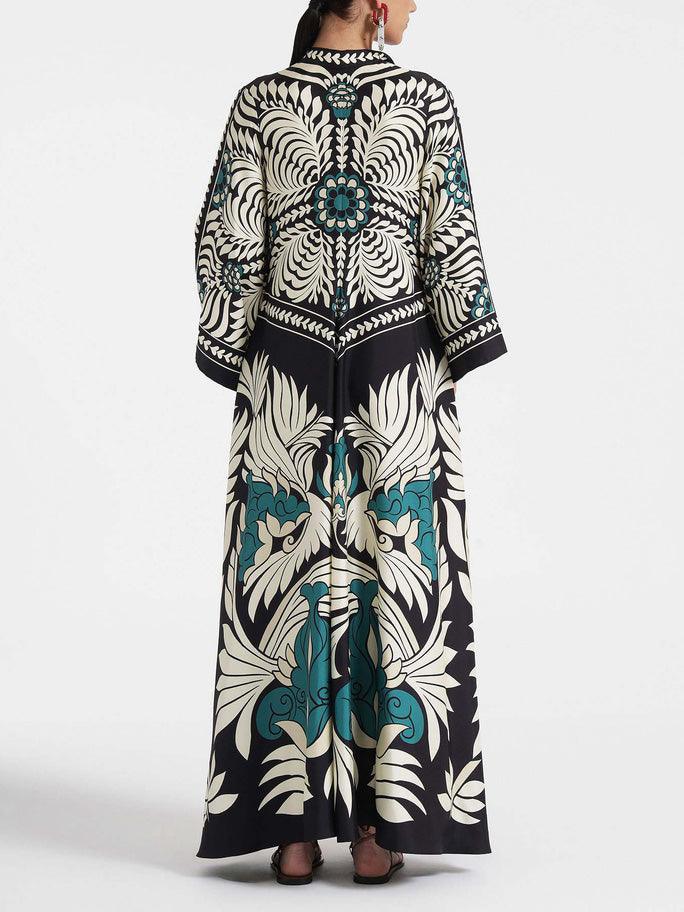 Unique Floral Print Flowy Maxi Dress - NuaVibe