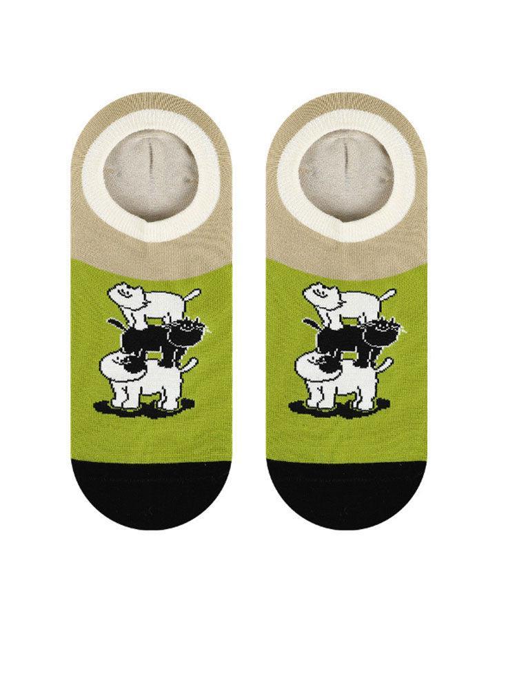 Cartoon Kitty Boat Socks - NuaVibe