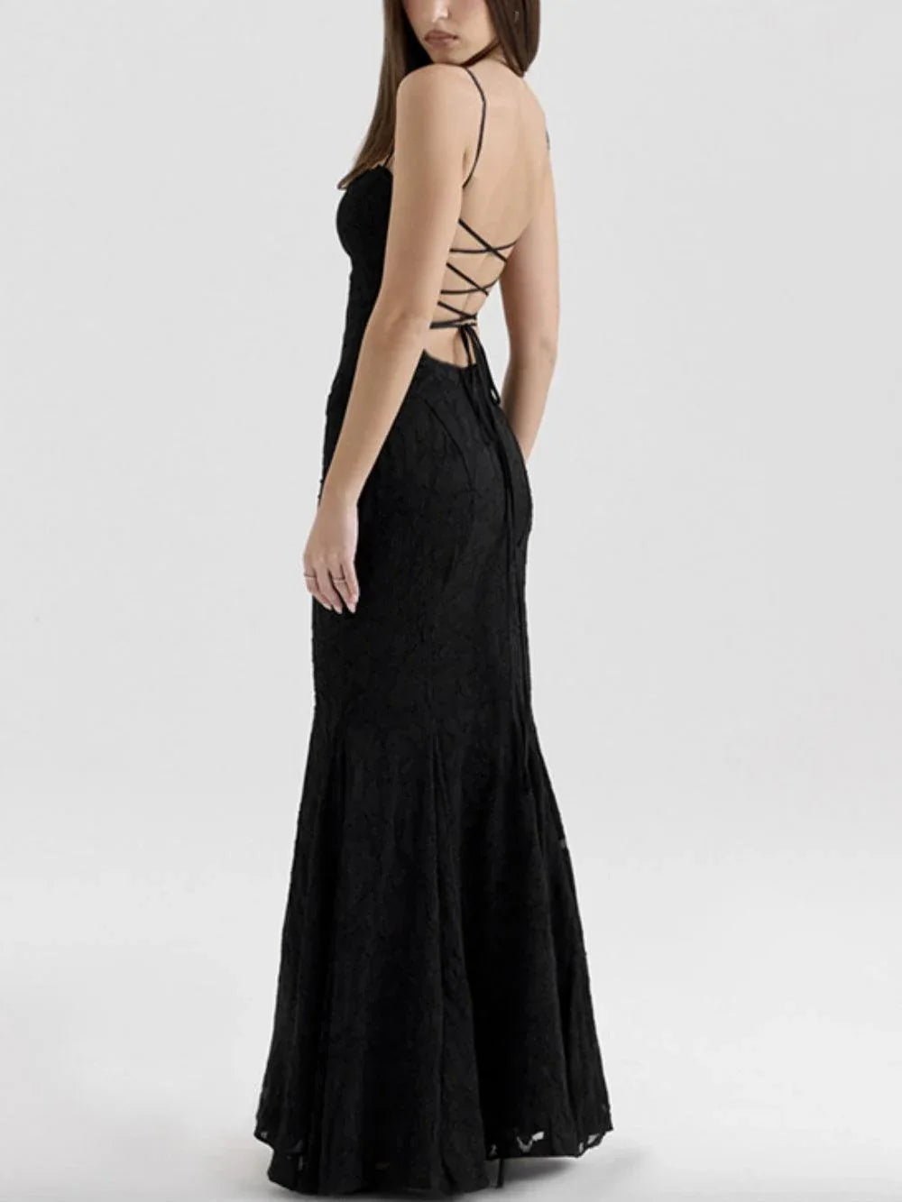 Tie-back fishtail maxi dress - NuaVibe
