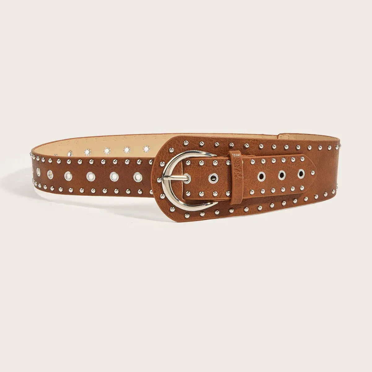 Punk-style studded belt with snap buckle - NuaVibe