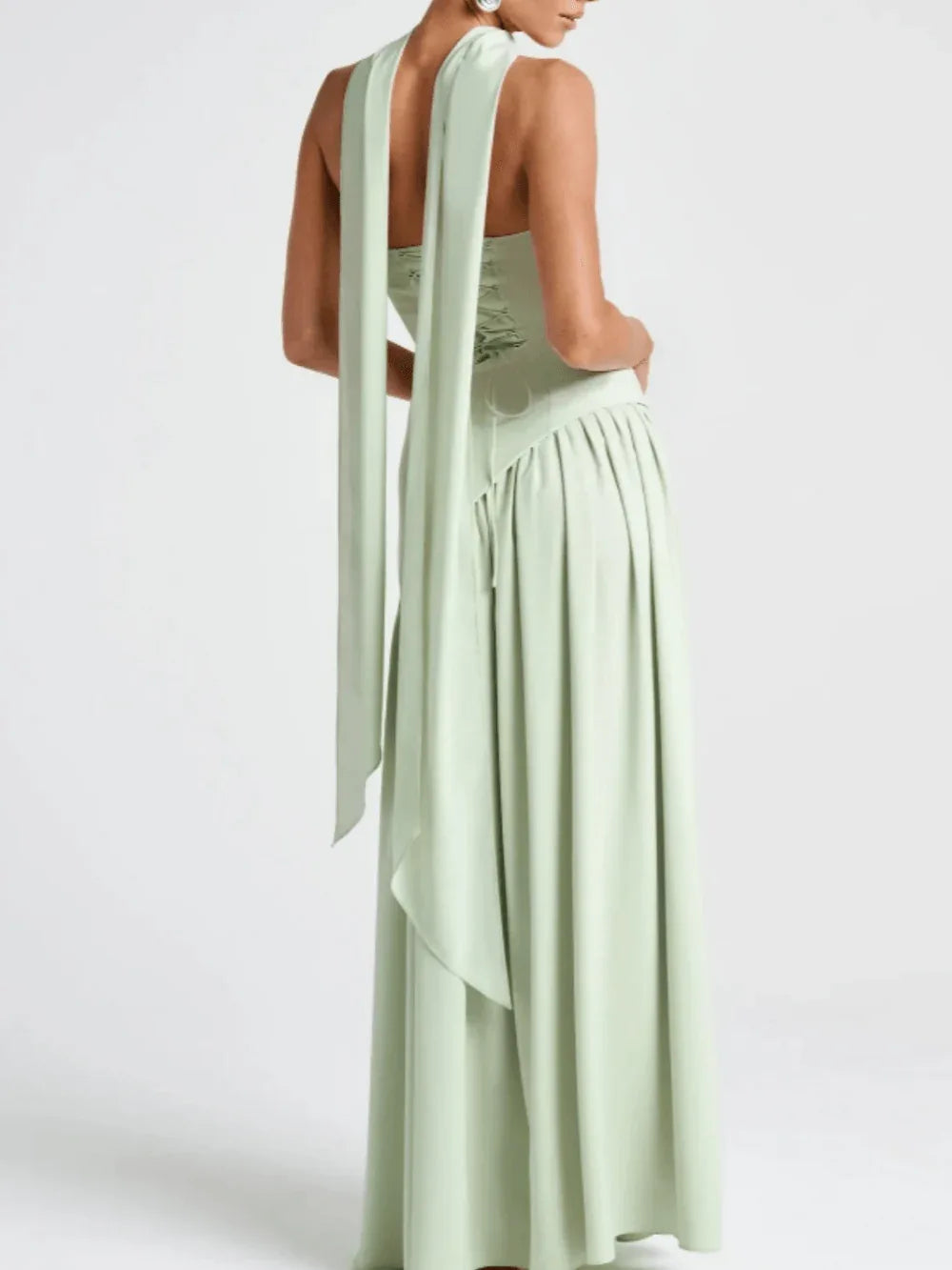 Strapless Patchwork Maxi Dress - Mint - NuaVibe