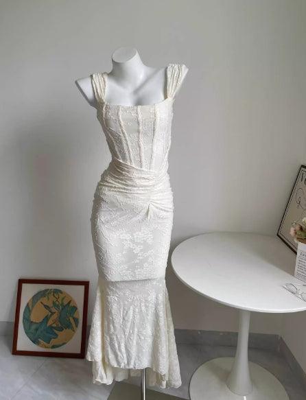 White floral maxi dress - NuaVibe