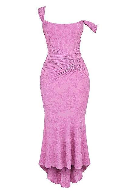 Taro powder bell floral maxi dress - NuaVibe