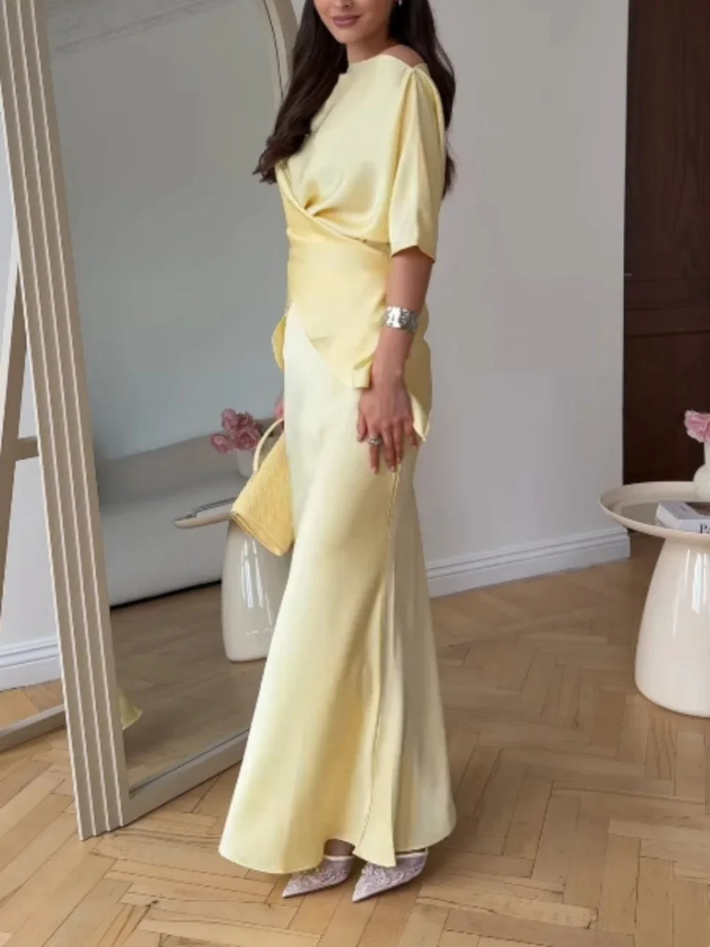 Off-shoulder tie top and skirt set - NuaVibe