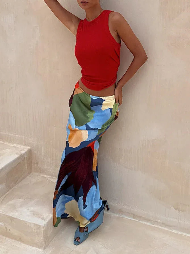Abstract Geometric Pattern Skirt - NuaVibe
