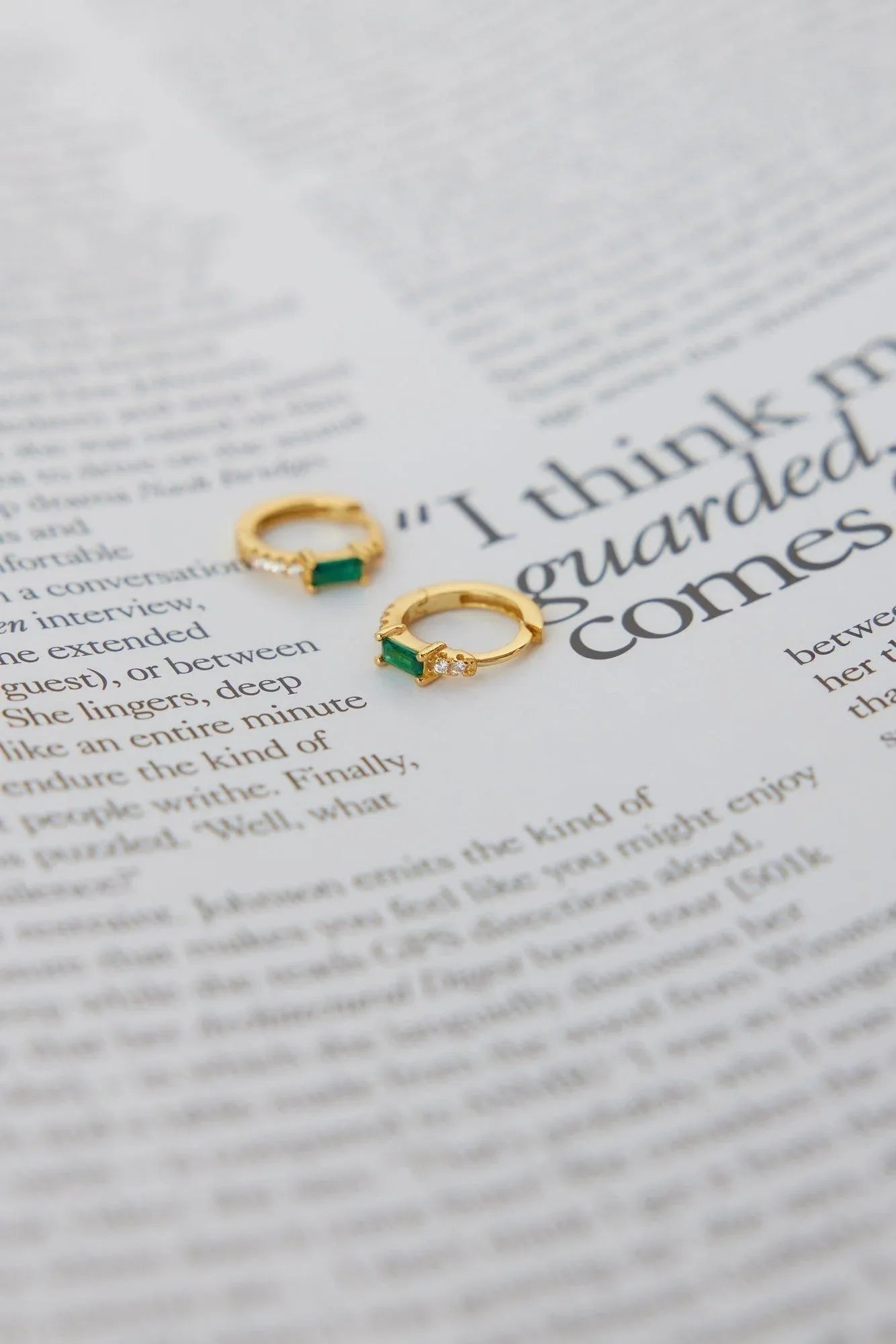 18K Gold Plated Eyes To The Soul Earrings Emerald - NuaVibe