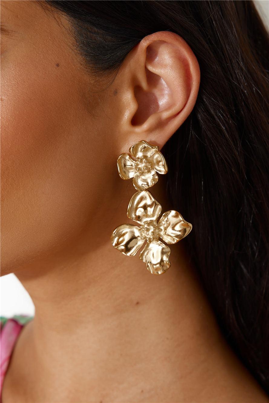 18k Gold Plated From The Forest Earrings Gold - NuaVibe