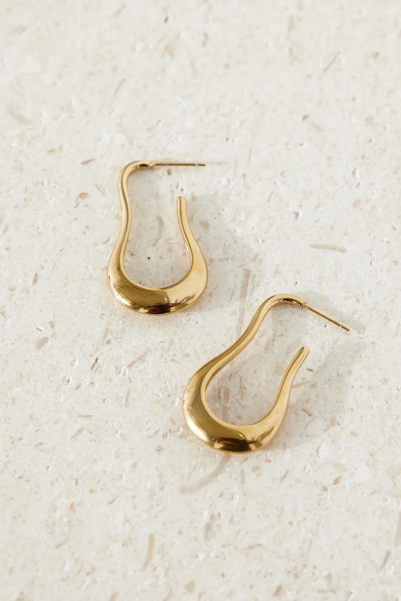 18k Gold Plated Dance Girl Open Hoop Earrings Gold - NuaVibe