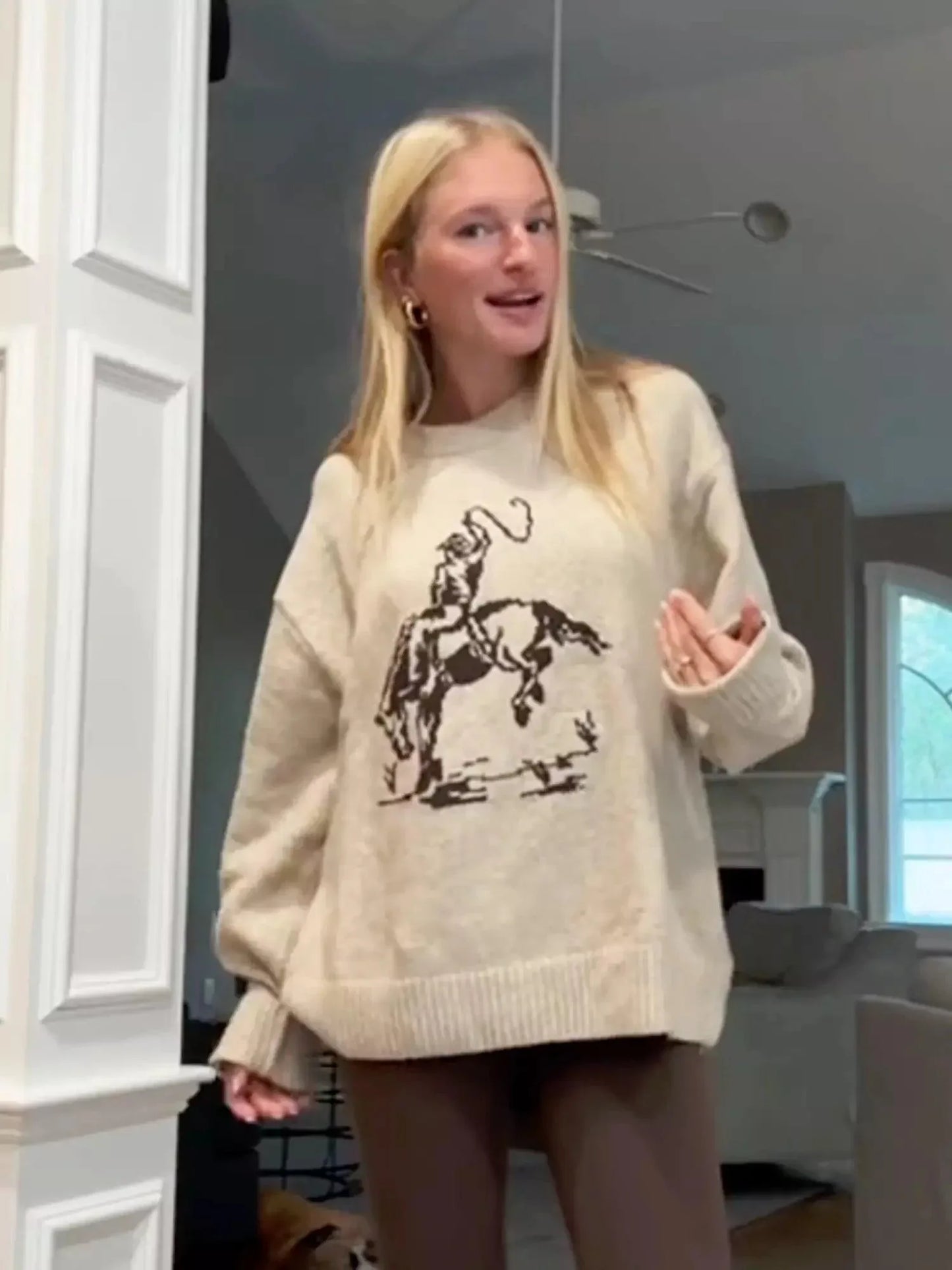 Cowboy Graphic Crew Sweater - NuaVibe