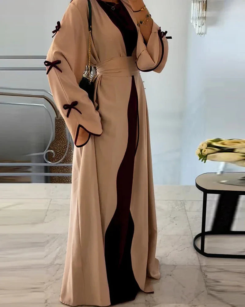 Elegant Bow Cardigan & Dress Two-Piece Set - NuaVibe