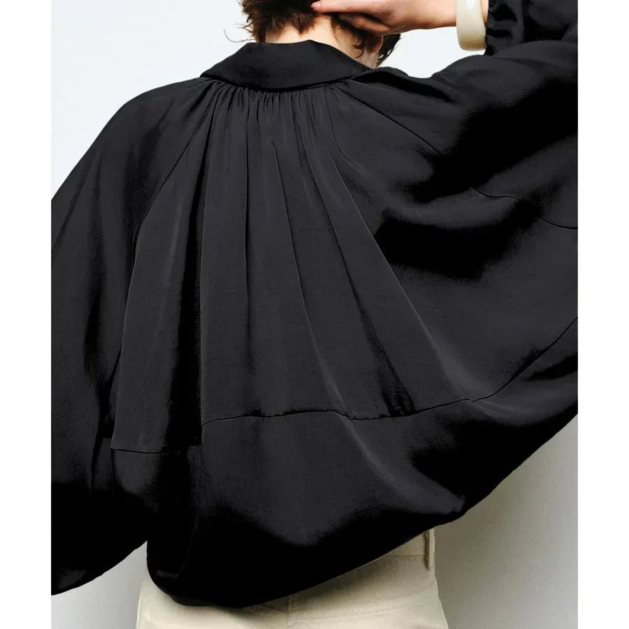 Batwing sleeve puff bomber jacket - NuaVibe