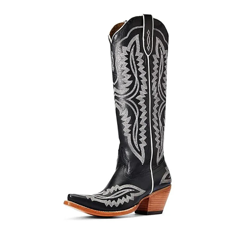 Cowboy Carter Outfits Vintage Embroidered Pointed Toe Western Boots - NuaVibe