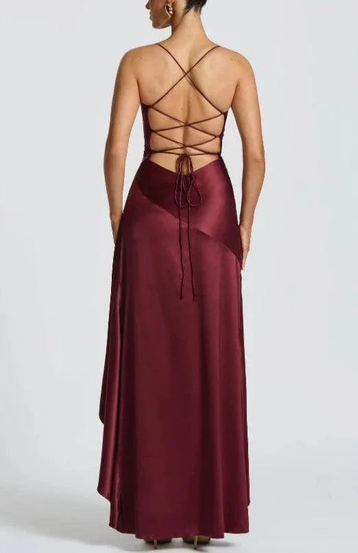 Halter Backless Ruffled Maxi Dress - NuaVibe