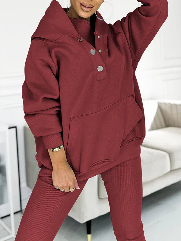 Casual and Comfortable Three-piece Sweatshirt Set - NuaVibe