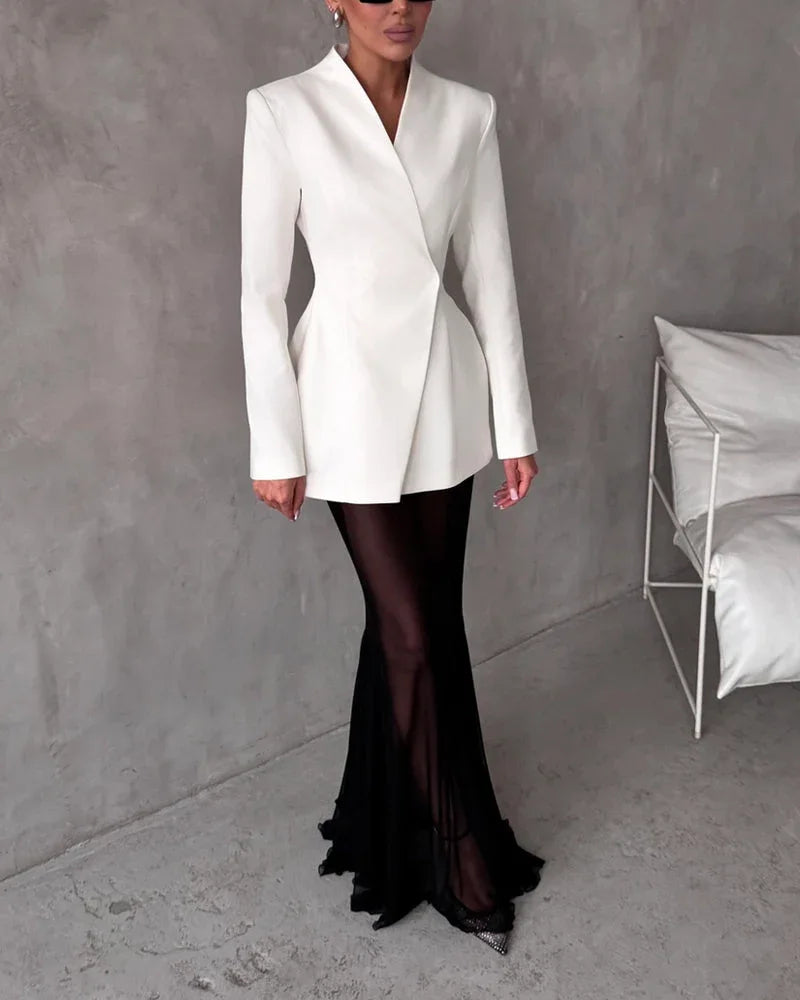 Fashion Jacket & Perspective Skirt Two-Piece Set - NuaVibe