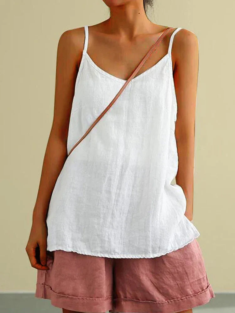 Solid Color Casual Sleeveless Tank Top - NuaVibe