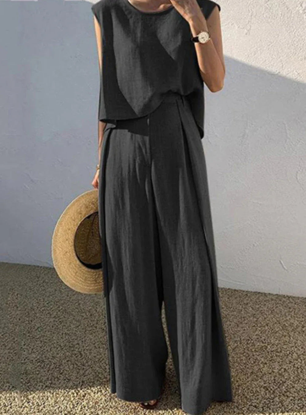 Linen Blends Casual Pants Set - NuaVibe