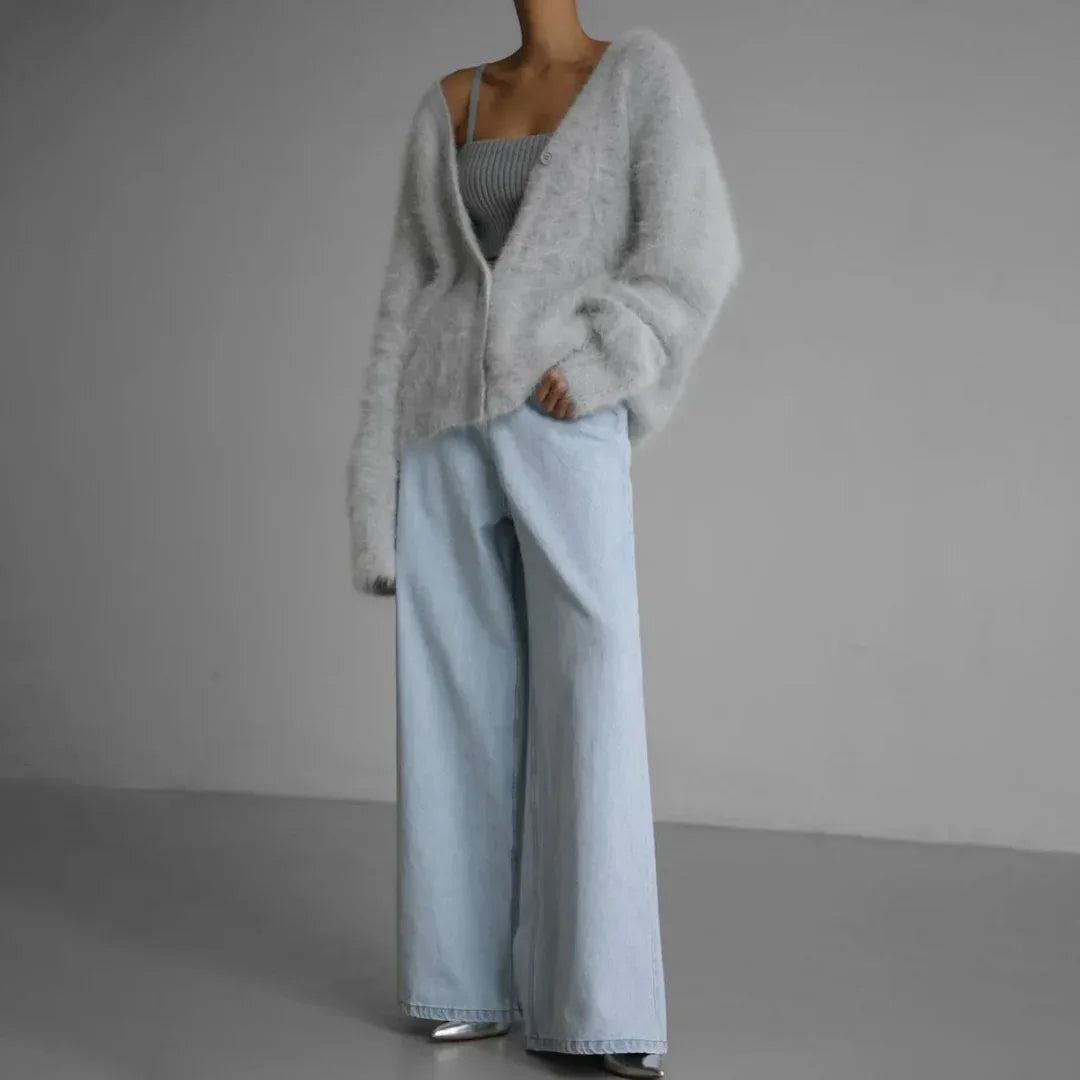 Lazy Loose Faux Mink Long-sleeved Warm Cardigan - NuaVibe