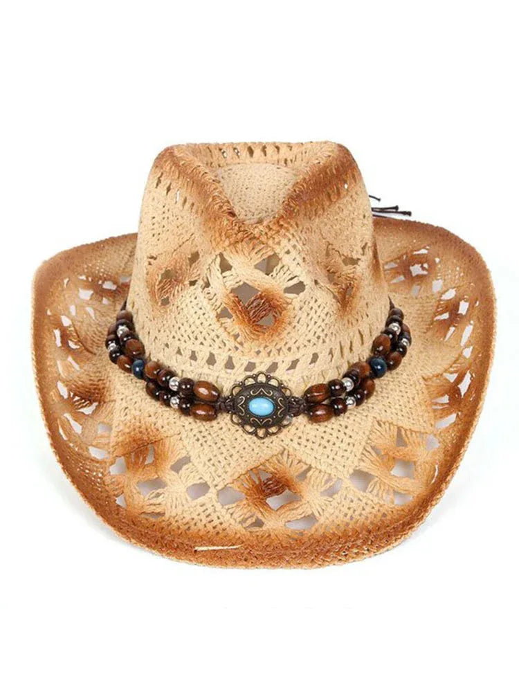 Western Vintage Denim Hollow Hat - NuaVibe