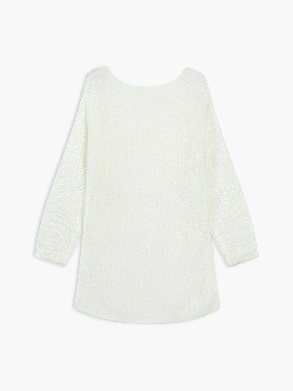 Open Knit Oversized Sweater - NuaVibe