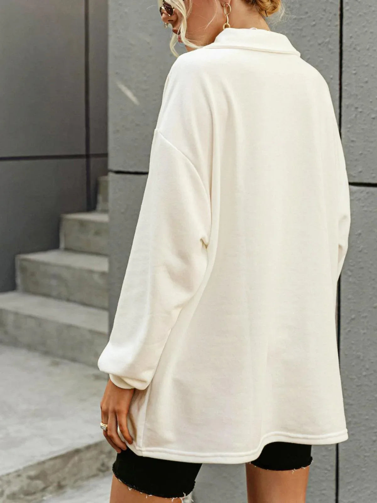 Collared Oversized Sweatshirt - NuaVibe