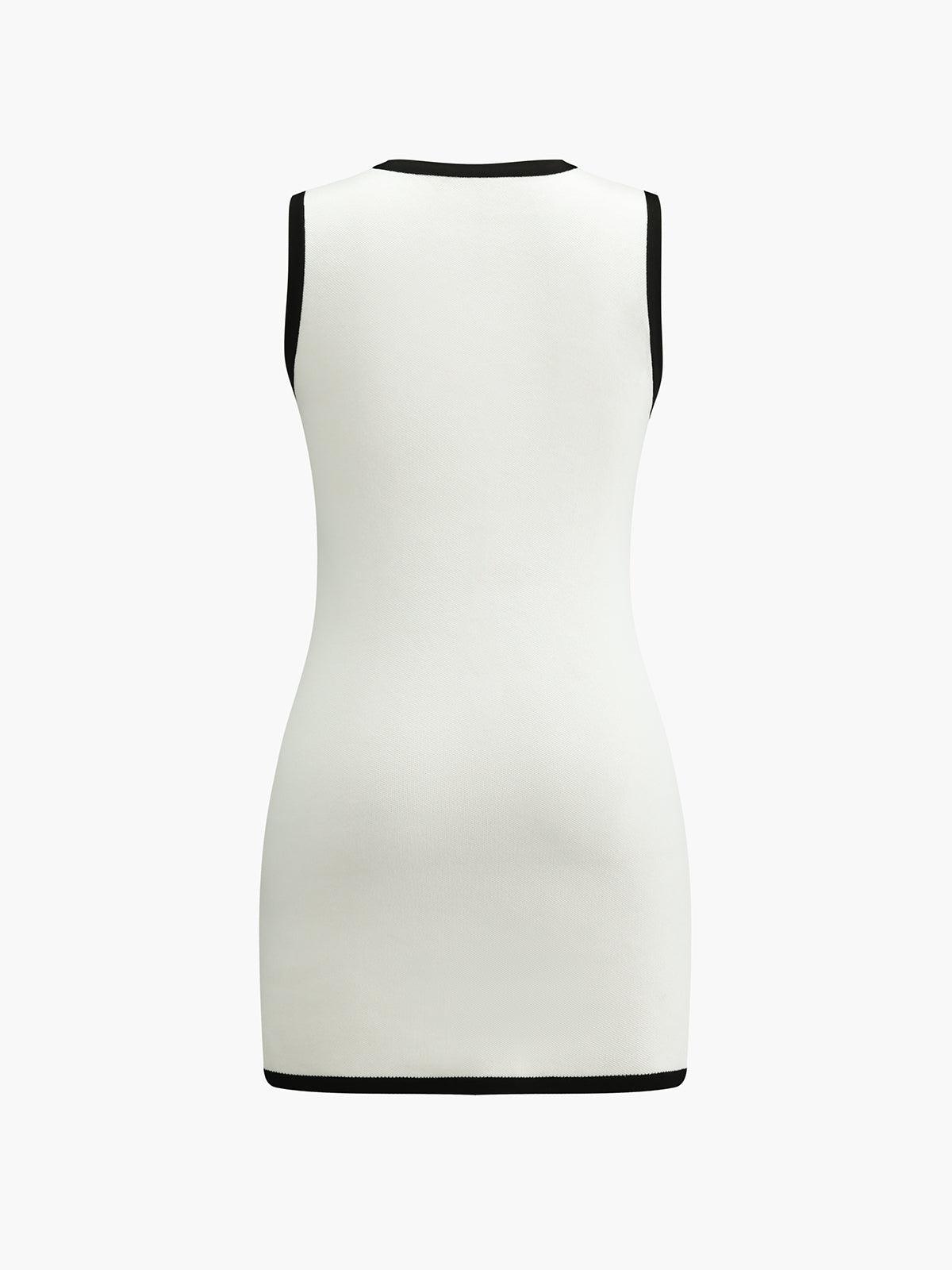 Multi Pocket Button Sleeveless Short Sweater Dress - NuaVibe