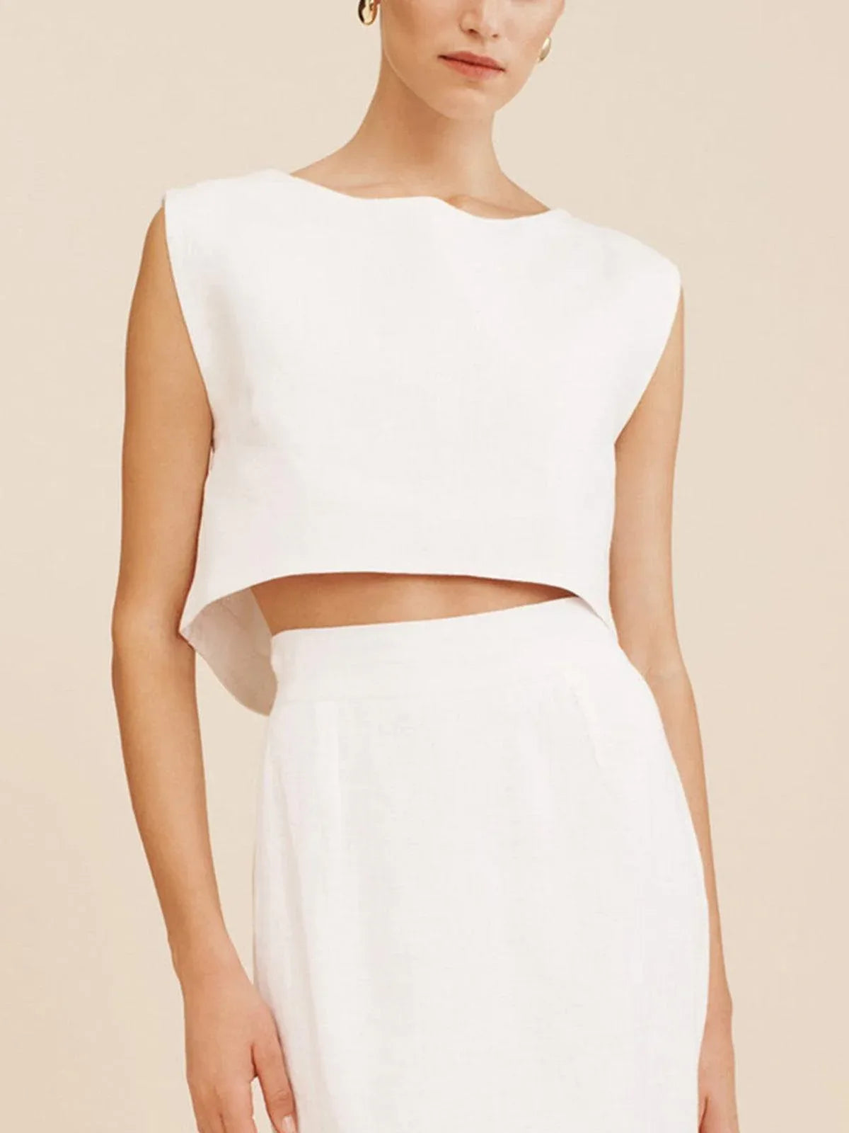 Solid Cotton Crop Top With Shorts Set - NuaVibe