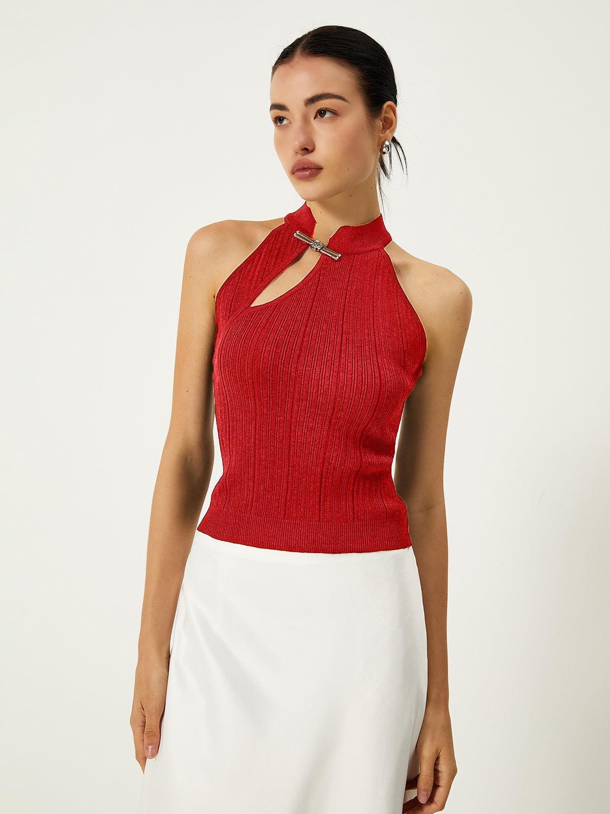 Asymmetrical Button Sweater Vest - NuaVibe