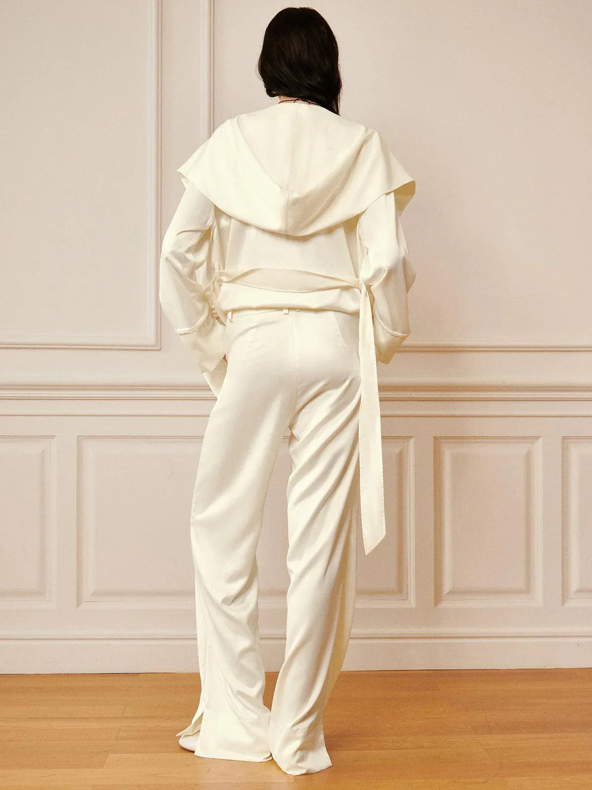 Satin Solid Split Palazzo Pants - NuaVibe