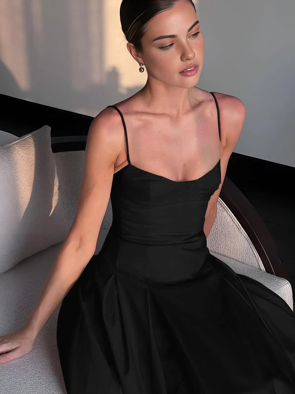 Pleated Cami Long Dress - NuaVibe