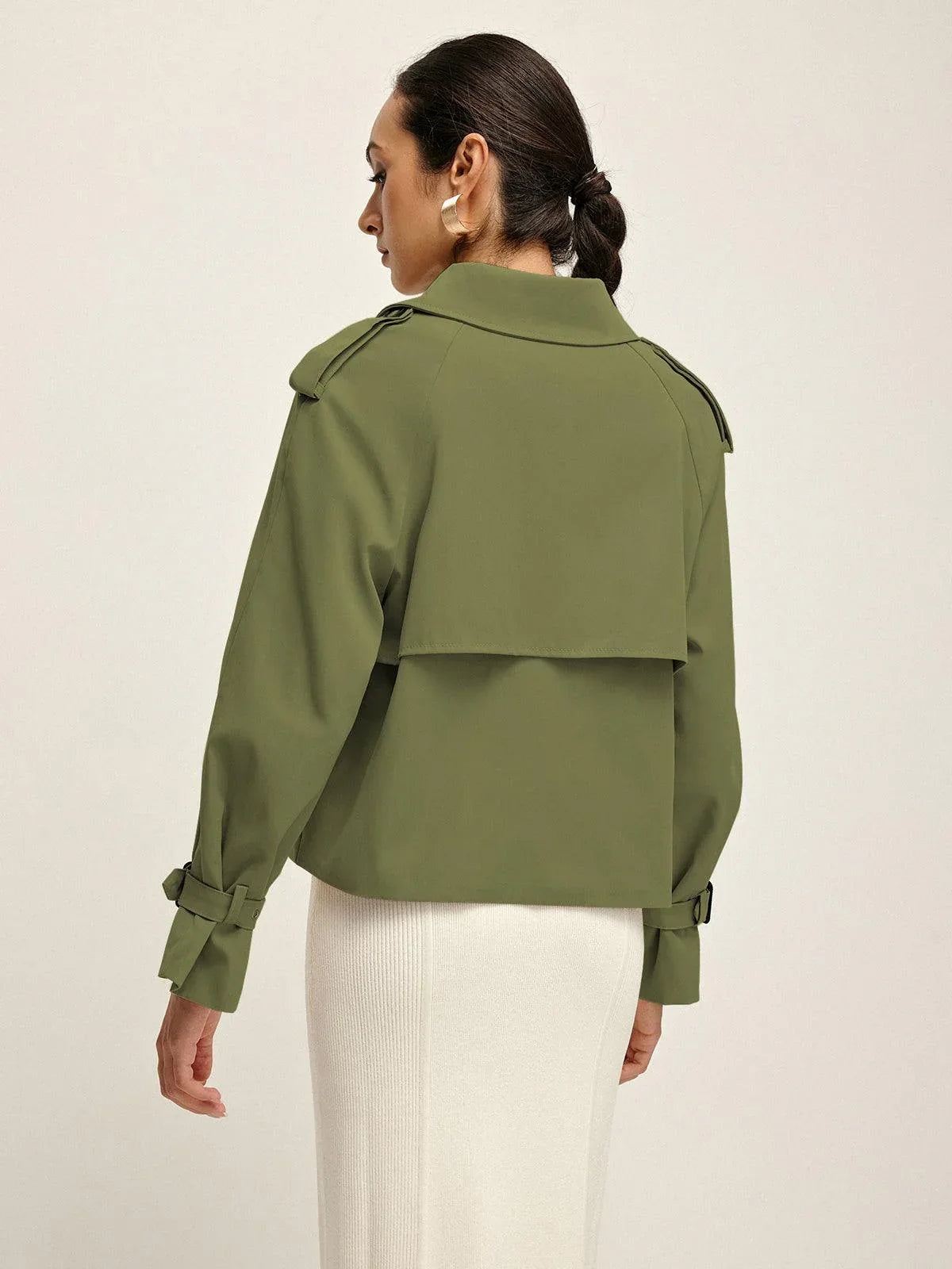 Breasted Lapel Trench Coat - NuaVibe