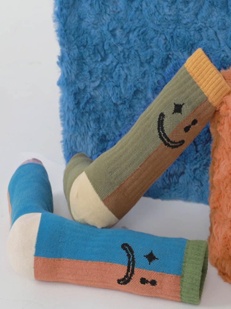 Color Block Asymmetrical Cotton Socks - NuaVibe