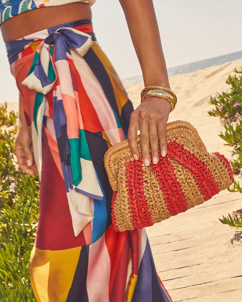 Allie Two Tone Straw Clutch - NuaVibe