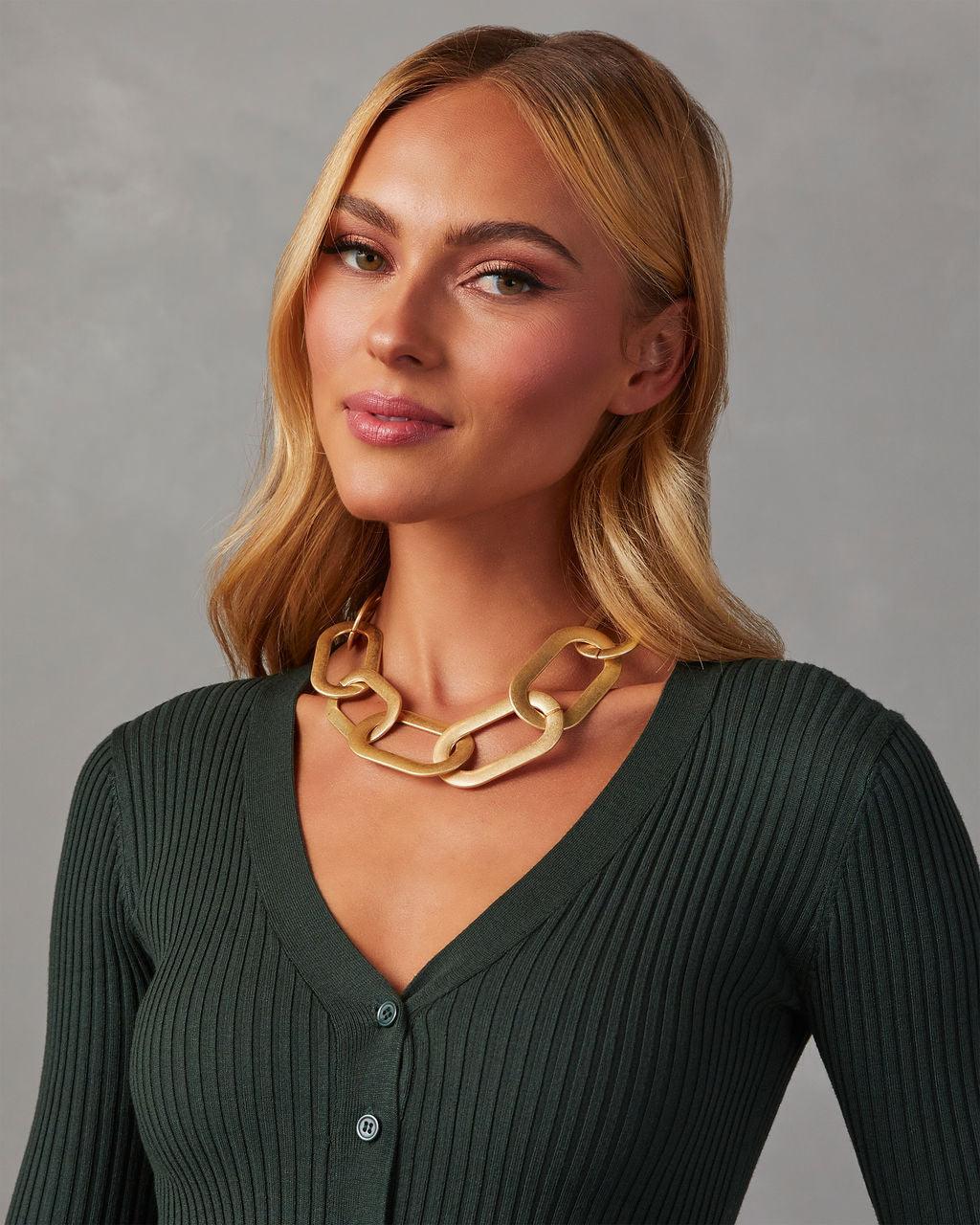 Sophina Oversized Chain Link Necklace - NuaVibe