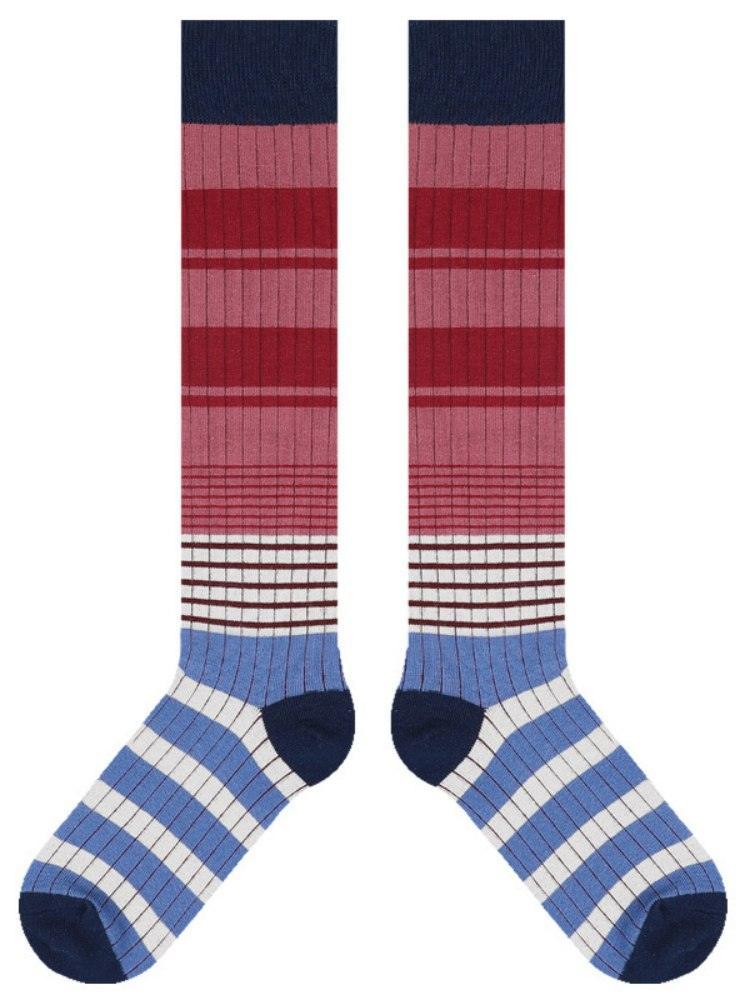 Striped Pattern Knee-High Socks - NuaVibe