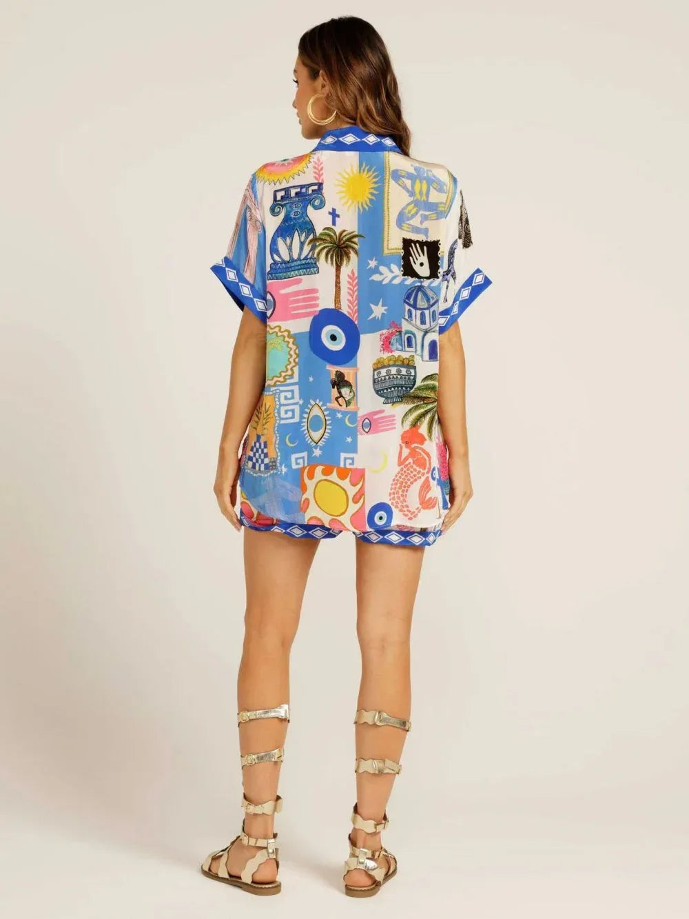 Casual linen chic shirt and shorts set - NuaVibe