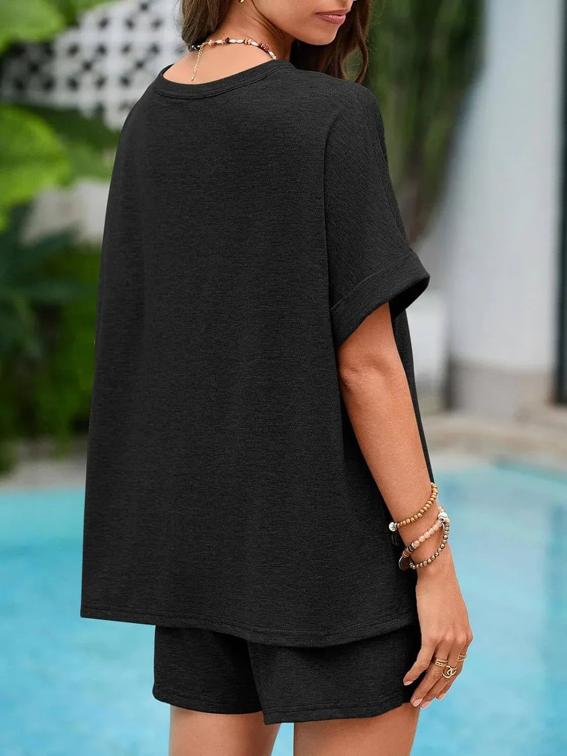 Bat short-sleeved T-shirt with drawstring shorts set - NuaVibe