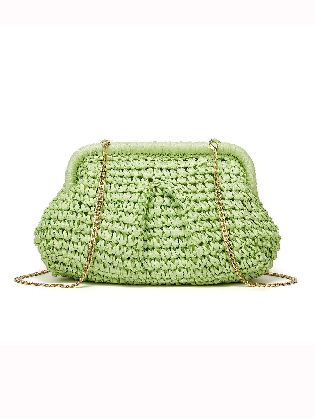 Cloud Dumpling Straw Crossbody Clutch - NuaVibe