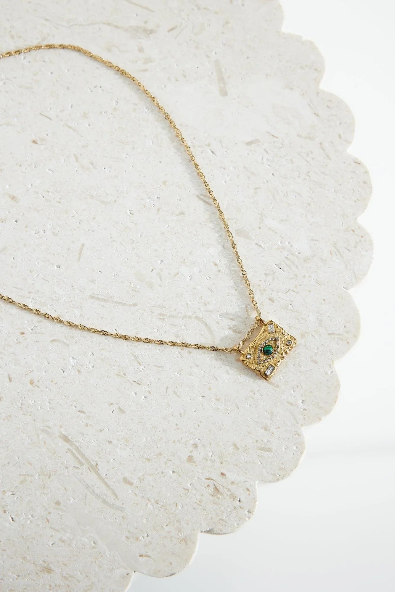 18k Gold Plated Unique Gem Necklace Gold - NuaVibe