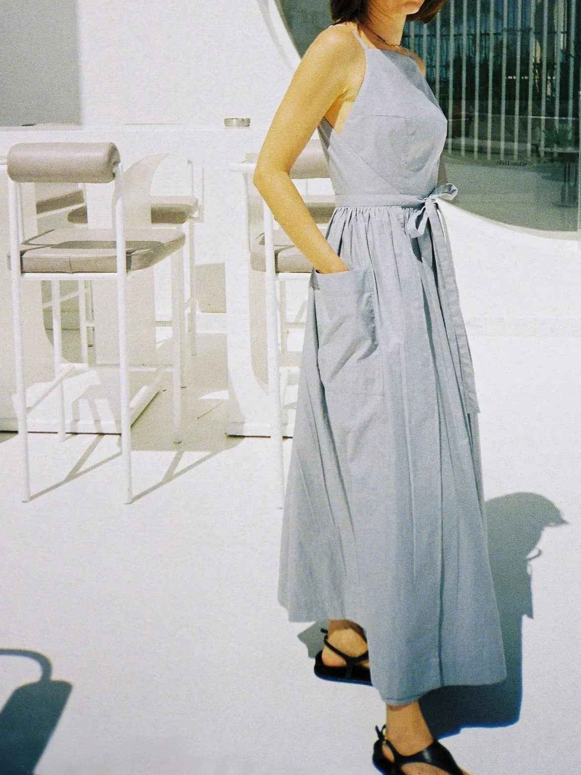 Sun Waist Midi Dress with No Side Seams - NuaVibe