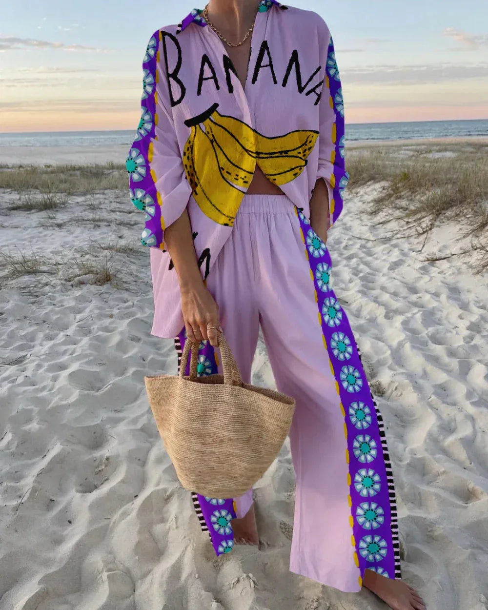 Fun Banana Print Two piece Set - NuaVibe